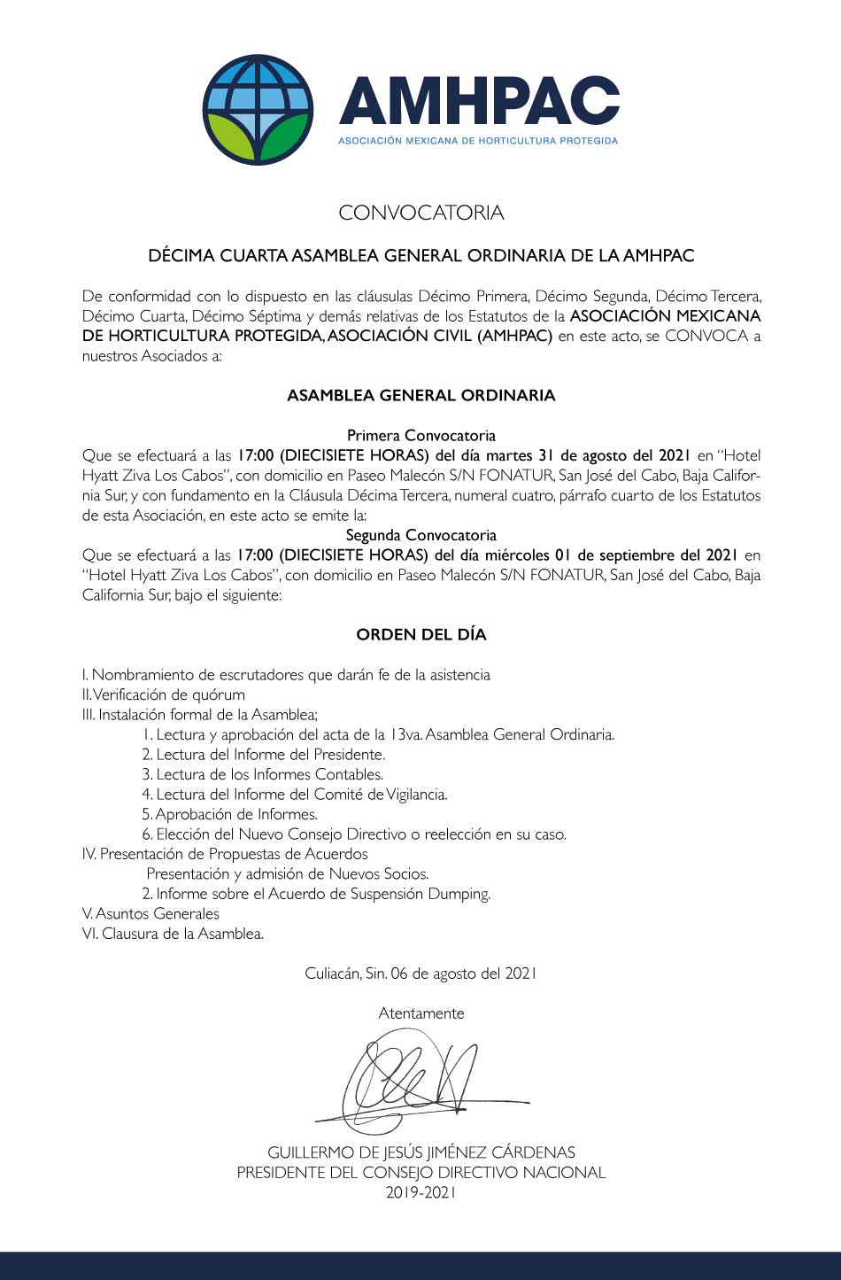 Convocatoria Asamblea 2021