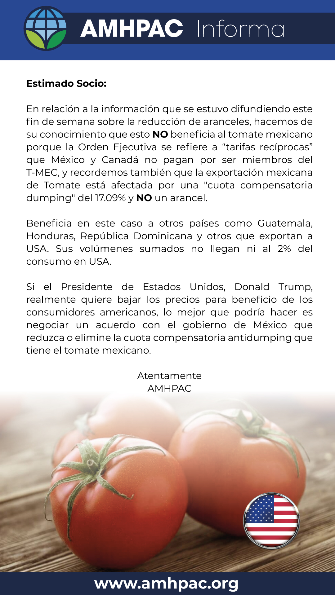 Comunicado 18nov no aranceles